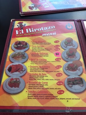 Menu photo 8 El Birotazo Las Vegas, NV
