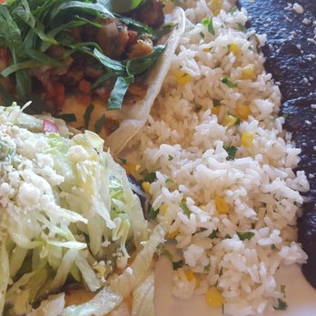 Taco Ocho - 1 shrimp taco w/mango pico &1 Aztec tostada (veggie) . Served with a side of rice &black beans.... very yummy.All this for $9.99! - Mexican Near Me - Richardson, Texas Taco Ocho - 1 shrimp taco w/mango pico &1 Aztec tostada (veggie) . Served with a side of rice &black beans.... very yummy.All this for $9.99! - Mexican Near Me - Richardson, Texas