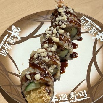 Waka Sakura - Tempura shrimp crunch roll - Conveyor Belt Sushi Near Me - Gardena, California Waka Sakura - Tempura shrimp crunch roll - Conveyor Belt Sushi Near Me - Gardena, California
