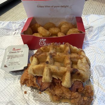 Chick-fil-A - Spicy chicken and waffles sandwich - Fast Food Near Me - Apopka, Florida