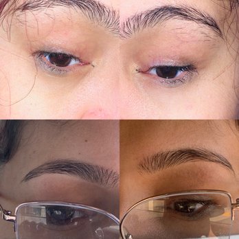 Kaur's Beauty Lounge - Top is before,  bottom is after. My eyes look funny like that but for reference lmao - Threading Services Near Me - Elk Grove, California