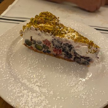 Quattro Caffe - Berry pistachio cream cake - Italian Near Me - Costa Mesa, California Quattro Caffe - Berry pistachio cream cake - Italian Near Me - Costa Mesa, California