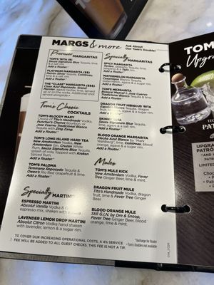 Menu photo 1 Tom’s Watch Bar San Diego, CA
