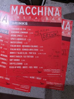Menu photo 1 Macchina Barcelona, B Menu photo 1 Macchina Barcelona, B