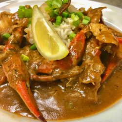 Sammy's Grill - Smothered Crab Stew, with Side Salad.