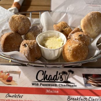 Chad's - Little baby muffins... cute and packed with flavor! - Breakfast & Brunch Near Me - Santa Barbara, California Chad's - Little baby muffins... cute and packed with flavor! - Breakfast & Brunch Near Me - Santa Barbara, California