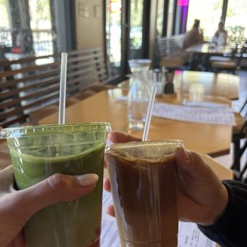 Alpaca Coffee & Tea - Strawberry matcha and iced latte - Coffee & Tea Near Me - Idyllwild, California