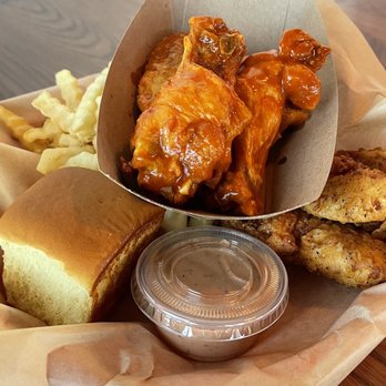 Warrior Wings - "3 and 3," comes with 3 wings, 3 tenders, fries, a small roll, and a drink. - Chicken Wings Near Me - Wauseon, Ohio