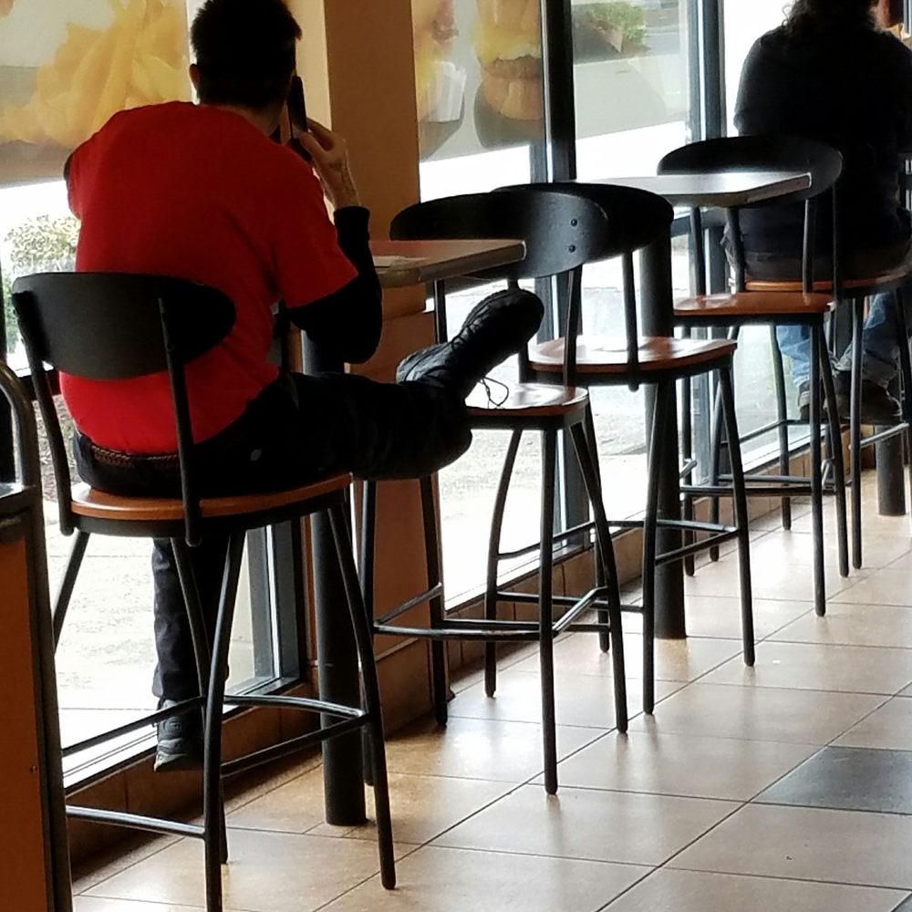 Jack in the Box - An Oregon City Jack in the Box employee placing his greasy kitchen feet on the chairs we sit on. Unappetizing!!!!! - Burgers Near Me - Oregon City, Oregon Jack in the Box - An Oregon City Jack in the Box employee placing his greasy kitchen feet on the chairs we sit on. Unappetizing!!!!! - Burgers Near Me - Oregon City, Oregon