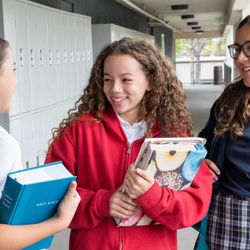 Calvary Christian School - Middle School students in the hallway