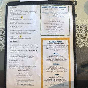 CARiN de RiA - Menu - Filipino Near Me - Encinitas, California