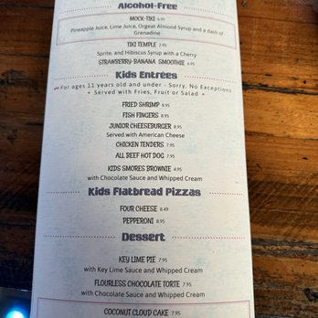 Beachcombers Tiki Hut - Menu as of May 2024 - Seafood Near Me - Kill Devil Hills, North Carolina