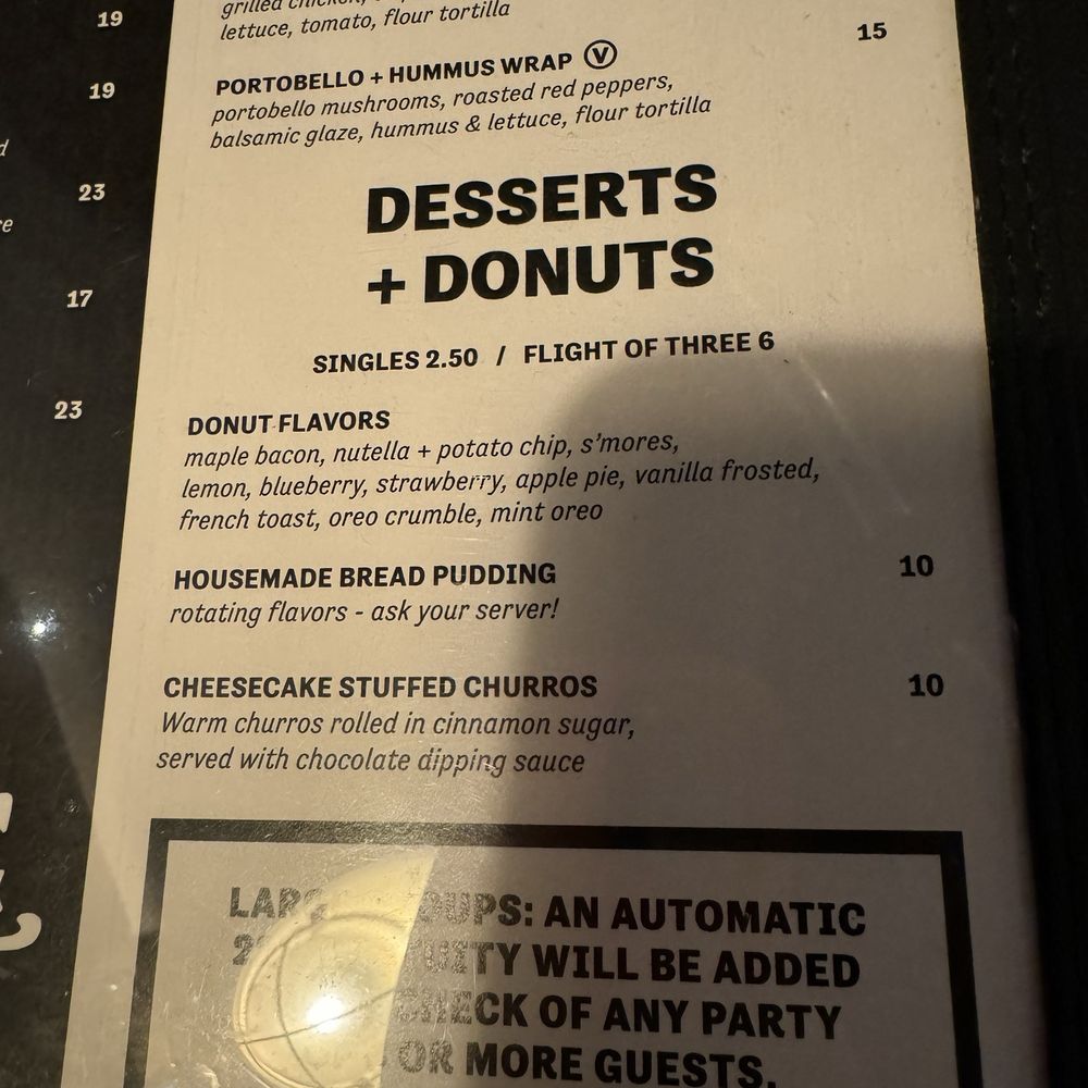 Desert menu. Desert menu.