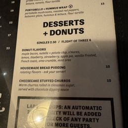 Desert menu. Desert menu.