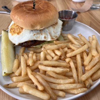 The Breeze Cafe - Brunch burger with big plate of fries - Breakfast & Brunch Near Me - Newark, California The Breeze Cafe - Brunch burger with big plate of fries - Breakfast & Brunch Near Me - Newark, California