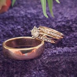 Regal Jewelers - New men's wedding band made from my older wedding band and some older gold chains.  Wife resized and professionally polished wedding rings.