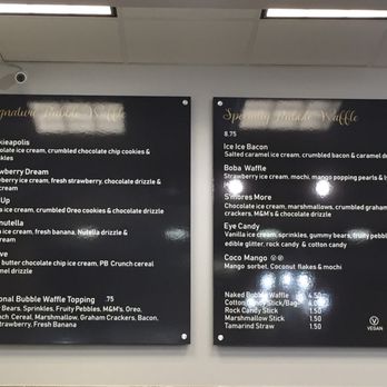 Waffle Bar - Menu 1/2 - Waffles Near Me - Minneapolis, Minnesota