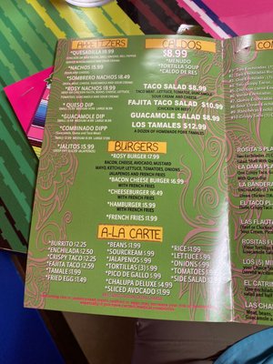 Menu photo 3 Rosita’s Mexican Restaurant Burnet, TX
