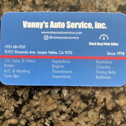 Vanny's Auto Service - Business card