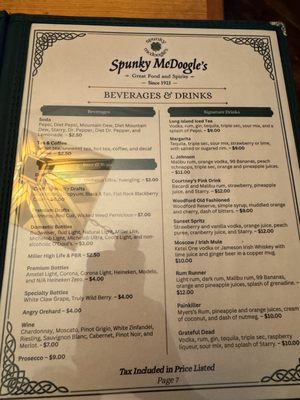 Menu photo 1 Spunky McDoogle's New Bern, NC Menu photo 1 Spunky McDoogle's New Bern, NC