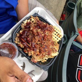 Choctaw Stadium - Southwestern Waffle Fries- topped with BBQ brisket. The best thing I've tasted at the Park! - Stadiums & Arenas Near Me - Arlington, Texas Choctaw Stadium - Southwestern Waffle Fries- topped with BBQ brisket. The best thing I've tasted at the Park! - Stadiums & Arenas Near Me - Arlington, Texas