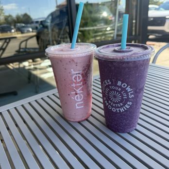 Nekter Juice Bar - Strawberry banana & blueberry almond - Juice Bars & Smoothies Near Me - Highlands Ranch, Colorado Nekter Juice Bar - Strawberry banana & blueberry almond - Juice Bars & Smoothies Near Me - Highlands Ranch, Colorado