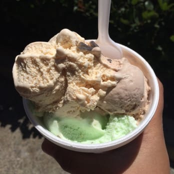 Ocean Rainbow - Two scoops Burn Milk (yum!), one scoop Chocolate Chip, and one scoop Pistachio. - Ice Cream & Frozen Yogurt Near Me - Oceanside, California Ocean Rainbow - Two scoops Burn Milk (yum!), one scoop Chocolate Chip, and one scoop Pistachio. - Ice Cream & Frozen Yogurt Near Me - Oceanside, California