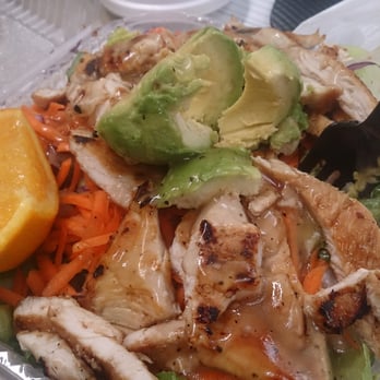 WaBa Grill - Chicken salad with avo check in special - Fast Food Near Me - Commerce, California WaBa Grill - Chicken salad with avo check in special - Fast Food Near Me - Commerce, California