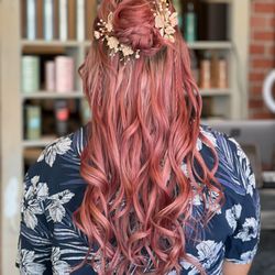 Hair by Sonja J - Bohemian inspired half up bridal hair