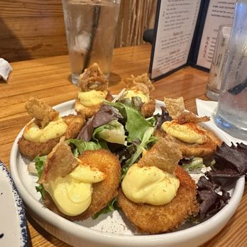 Mama's Cafe - Fries Deviled eggs? Everyone liked them but said they didn't need to be fried. - American Near Me - San Antonio, Texas Mama's Cafe - Fries Deviled eggs? Everyone liked them but said they didn't need to be fried. - American Near Me - San Antonio, Texas