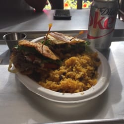 The Jibarito Stop - Jibarrito sandwhich with steak and american cheese
