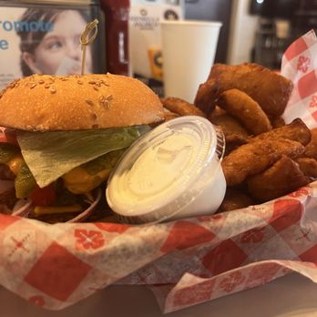Laguna Burger - Laguna Wimp with onion petals - Burgers Near Me - Albuquerque, New Mexico