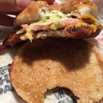 Rally's - This is most likely the chicken sandwich you'll receive. I almost always get this stale garbage. - Burgers Near Me - El Cajon, California