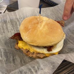 The Farm (turkey burger with bacon, egg, cheese, and tomato chutney) The Farm (turkey burger with bacon, egg, cheese, and tomato chutney)
