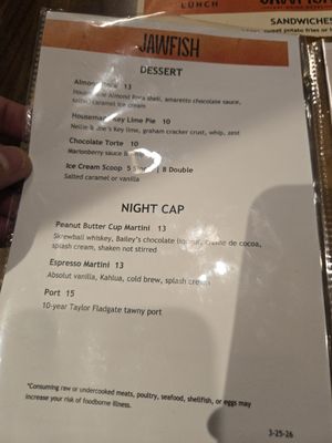 Menu photo 3 Jawfish Portland, OR