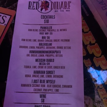 Red Dwarf - Cocktail menu - Beer Bar Near Me - Las Vegas, Nevada