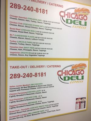Menu photo 1 Chicago Deli Express Whitby, ON