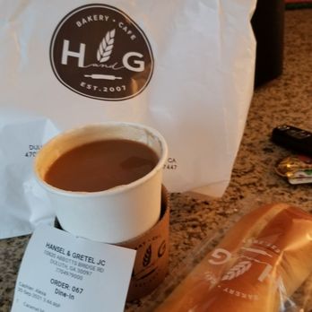 Hansel & Gretel Bakery Cafe - Bavarian cream bun with a caramel macchiato almomd milk 12 oz coffee (7.19) - Cafes Near Me - Johns Creek, Georgia Hansel & Gretel Bakery Cafe - Bavarian cream bun with a caramel macchiato almomd milk 12 oz coffee (7.19) - Cafes Near Me - Johns Creek, Georgia