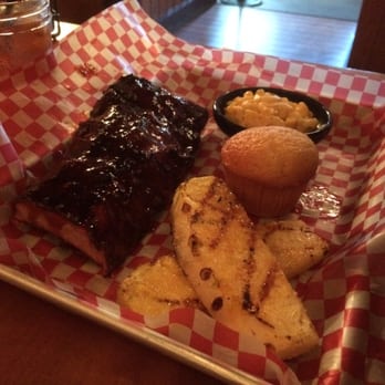 Famous Daves - Half rack baby back ribs with pineapple and Mac Cheese. - Barbeque Near Me - Long Beach, California