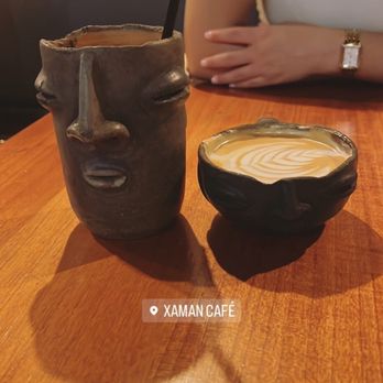 Xaman Cafe - Left: ICED XAMÁN HORCHATA COFFEE Right: LATTE W/ MEXICAN VANILLA - Cafes Near Me - Dallas, Texas Xaman Cafe - Left: ICED XAMÁN HORCHATA COFFEE Right: LATTE W/ MEXICAN VANILLA - Cafes Near Me - Dallas, Texas