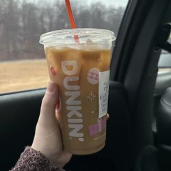 Dunkin' - White hazelnut bark iced coffee with oatmilk