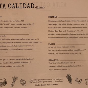 Alta Calidad - Menu 1/21/18 - Mexican Near Me - Brooklyn, New York Alta Calidad - Menu 1/21/18 - Mexican Near Me - Brooklyn, New York