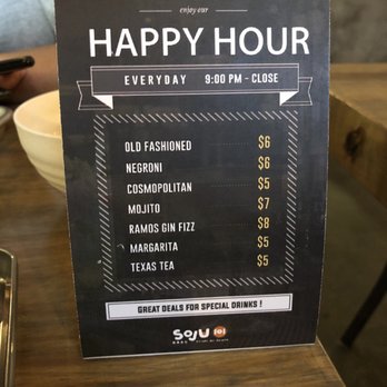 Soju 101 - Happy hour menu - Korean Near Me - Katy, Texas