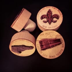 Idea Factory - Some bottle stops. just a few of many woodworked wonders in the shop.