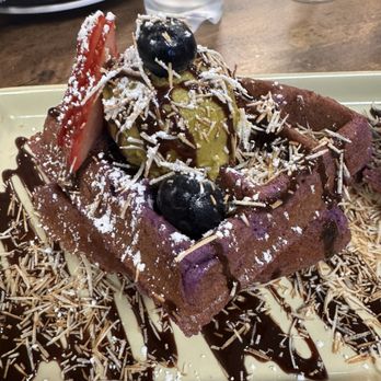 Guieb Cafe - ube dubai waffle - New American Near Me - Aiea, Hawaii