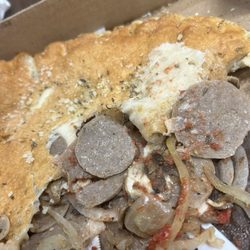 Italian Garden - Stromboli? May have been good if hot cold it was just ok. Also that's sausage?