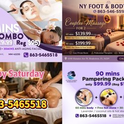 NY Foot & Body Spa - 90 mins couple massage for 2 only $ 199.99 ( Reg $ 220 ) , hot stone & essentials oils for free