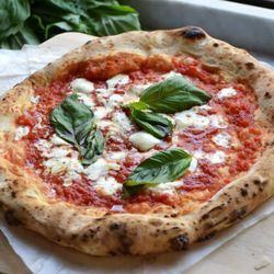 Neapolitan Express Long Island - The Classic Margherita..D.O.P. Tomato Sauce, fresh mozzarella, basil, Parmigiano Reggiano, D.O.P., EVOO