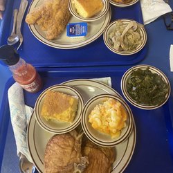Porter Soul Food Restaurant - Fried pork chops Mac n cheese. Greens. Fried catfish. Yams. Fried cabbage. Corn bread.