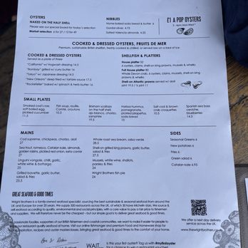 Wright Brothers - Menu - Seafood Near Me - London, XGL Wright Brothers - Menu - Seafood Near Me - London, XGL